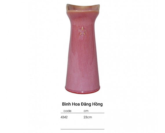 CP BO Bình hoa đăng 23cm hồng nhạt-sao nổi